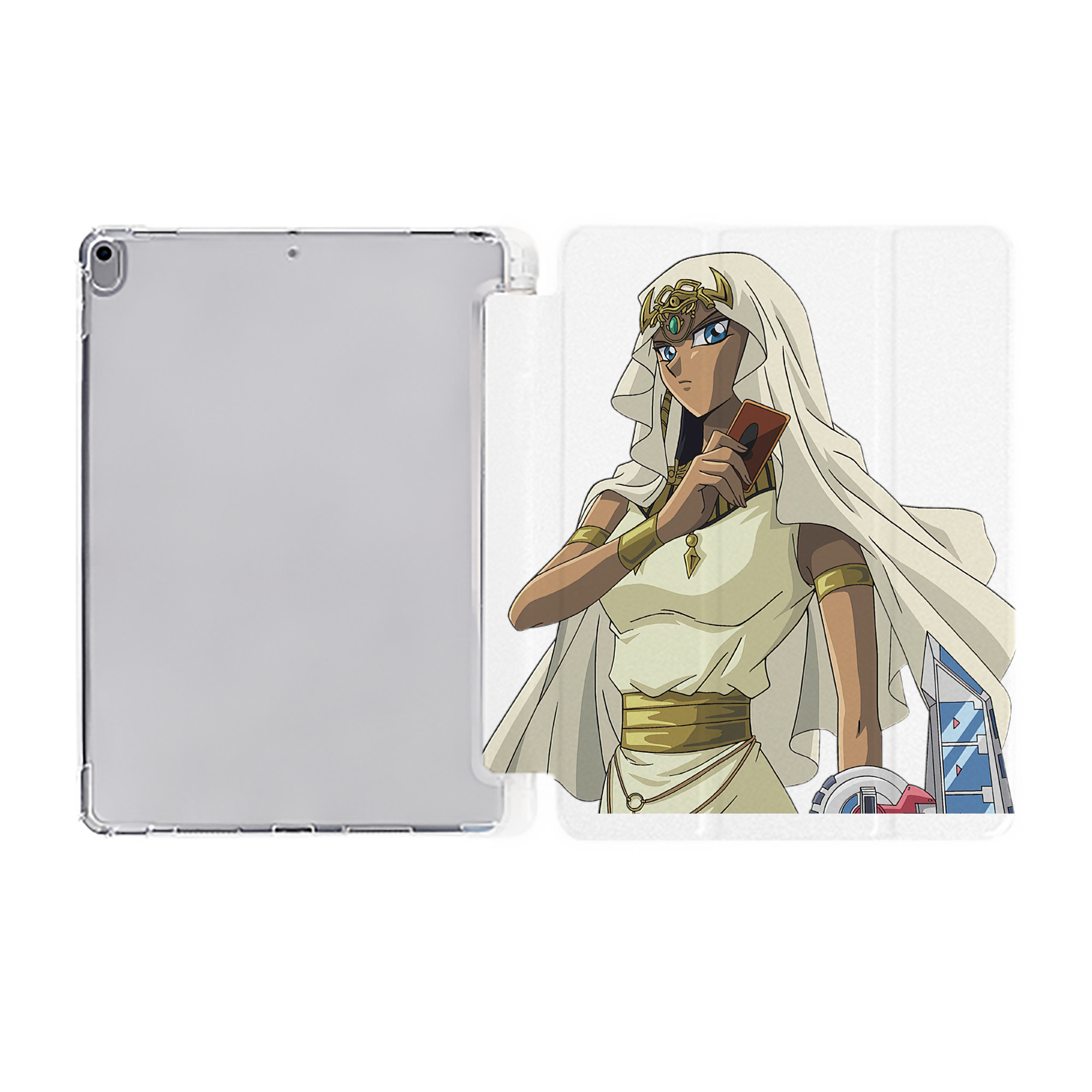 （画像用） 遊☆戯☆王 Yu-Gi-Oh! IPad ケース ペン収納付き 三つ折りスタンド PUレザー×シリコン 対応機種9.5/10.5/10.9インチ